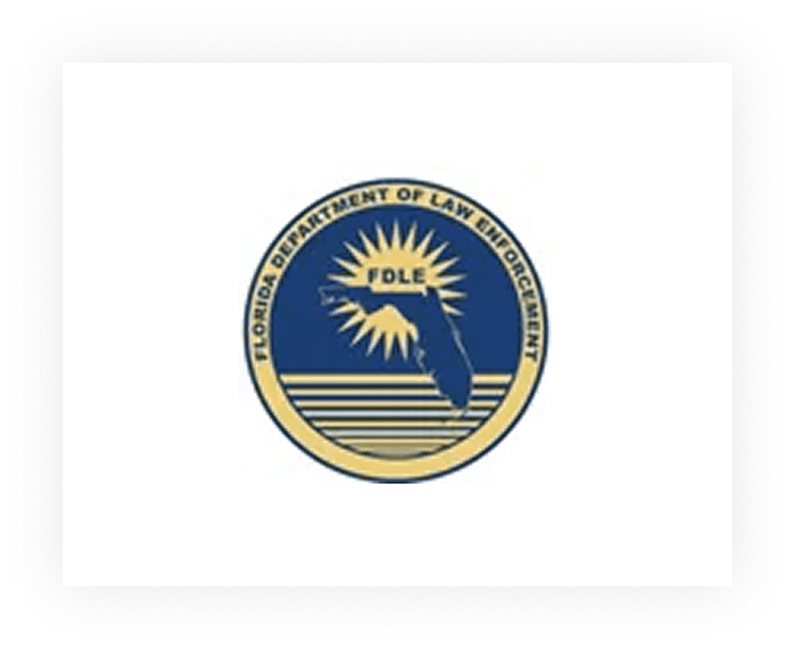 Law enforcement emblem featuring Florida silhouette