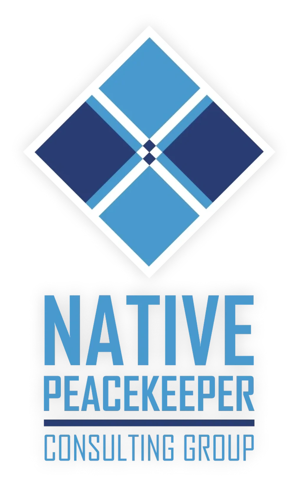 Native Peacekeeper logo with geometric design