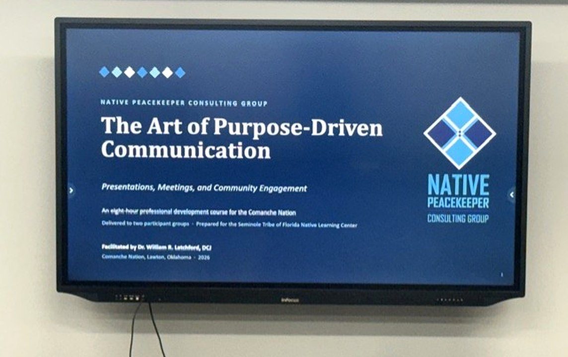 Title slide from The Art of Purpose-Driven Communication, an NPKCG course delivered for the Comanche Nation