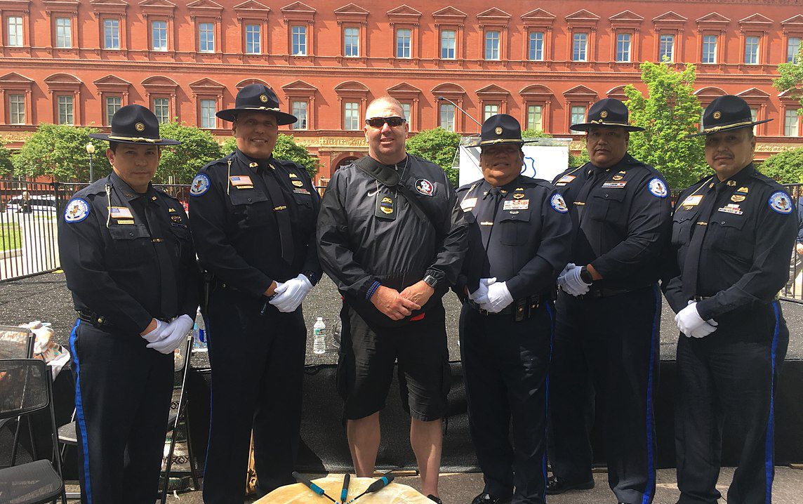 Dr. William Latchford with a tribal police honor guard in Washington, D.C.