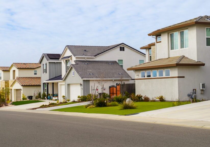 Row of single family homes in Northern California